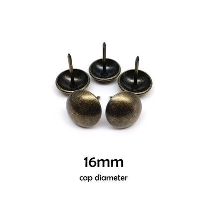 50pcs Antique Brass Bronze Upholstery Nail Furniture Jewelry Chest Box Suitcase Sofa Decor Tack Stud Pushpin Large Head Doornail