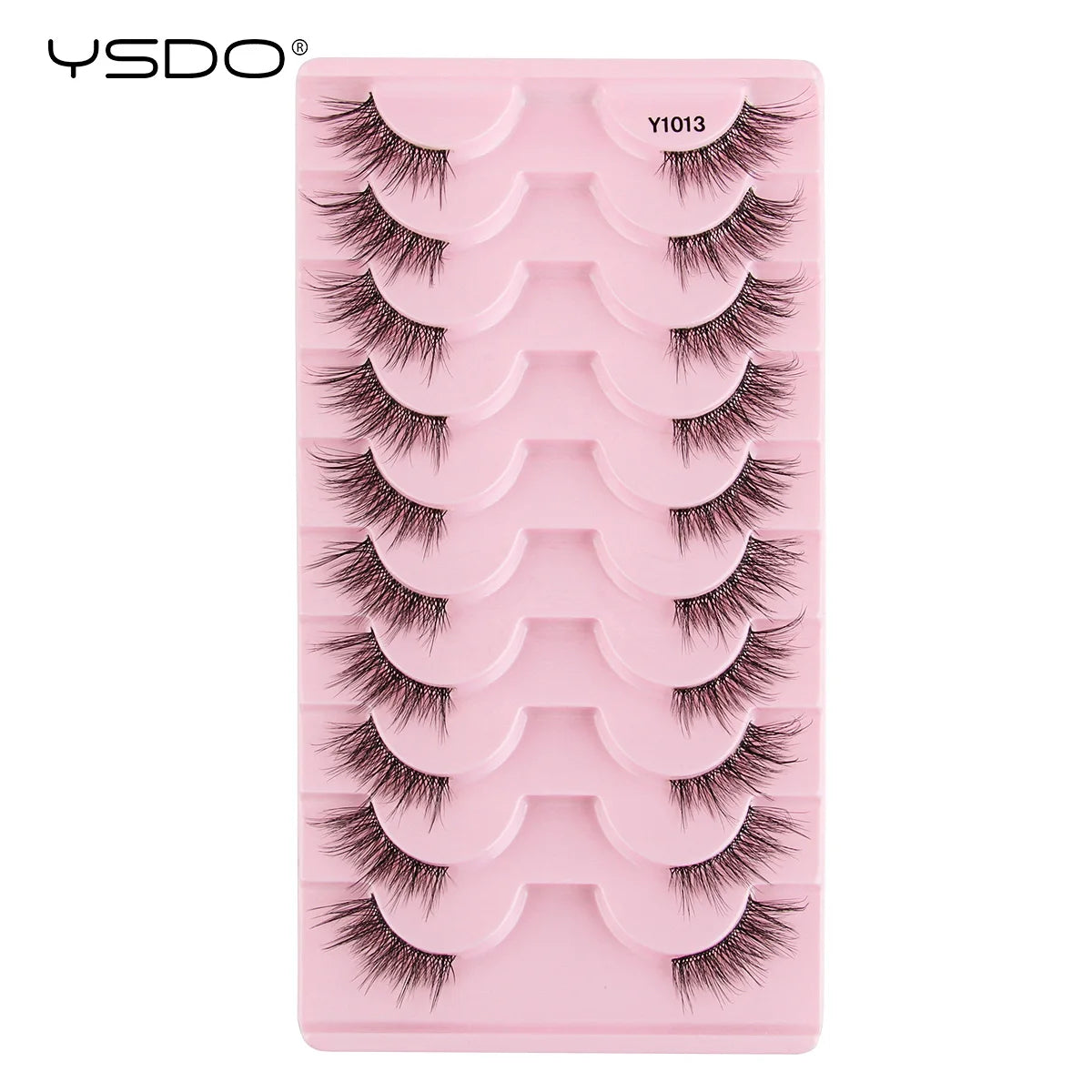 YSDO 5/10 Pairs Half Lashes Cat Eyelashes Soft Natural Clear Band False Lashes Natural Wispy Faux 3d Mink Eyelashes Makeup Tools