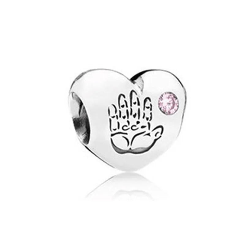 Hot Selling 925 Silver Pink Cake, Dog Paw, Luggage, Cup Bead Pendant Suitable for European Original Bracelet DIY Exquisite Jewelry