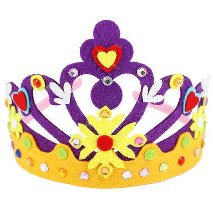 Children's Handmade DIY Crown Headwear Non-woven Kindergarten Creative Craft Material Kit Kids Birthday Gift