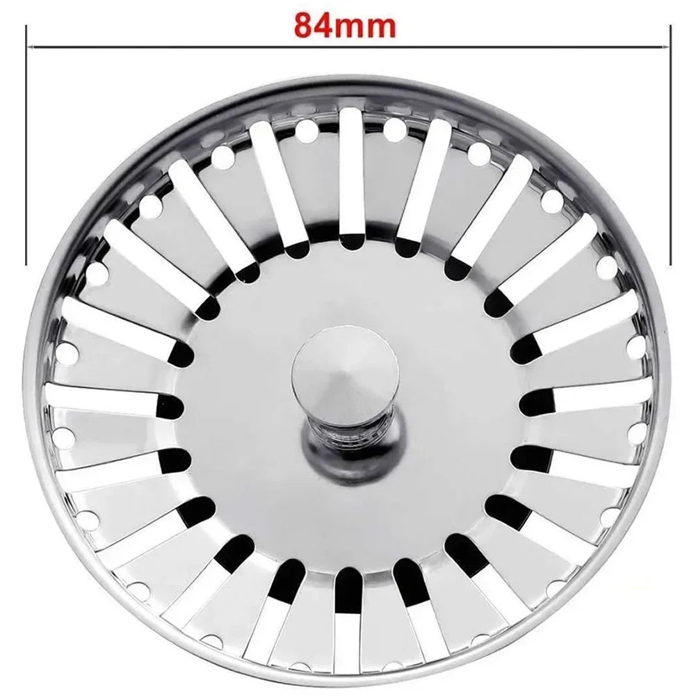 Kitchen 84mm Sink Strainer Replacement Plug Stainless Steel Drain Waste Stopper Sealing Umbrella For Drain Device Cover Plug