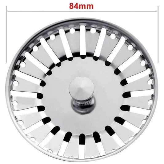 Kitchen 84mm Sink Strainer Replacement Plug Stainless Steel Drain Waste Stopper Sealing Umbrella For Drain Device Cover Plug