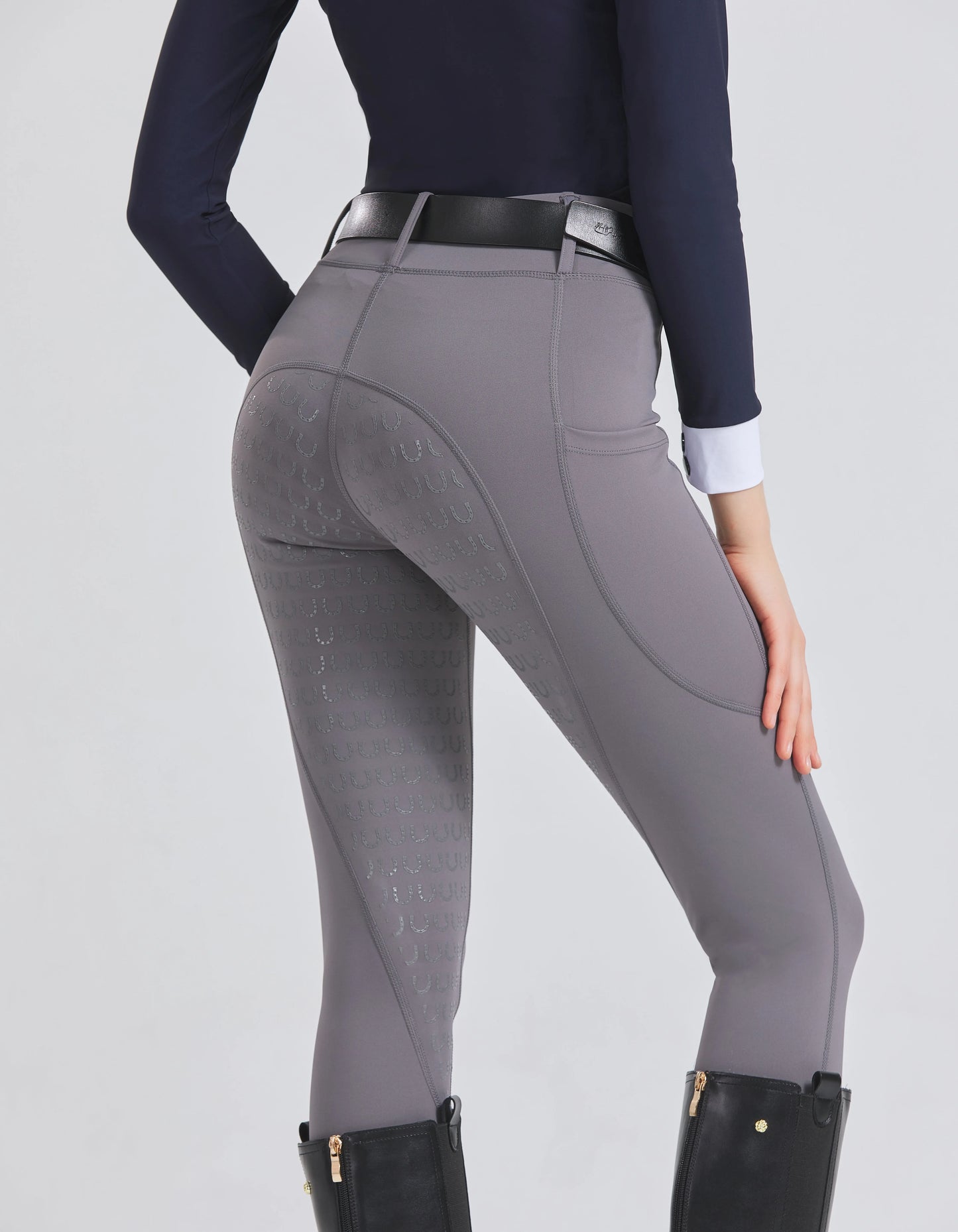 Spring and Summer Women's Knitted High-Stretch Slim-Fit Silicone Grip Riding Pants, Breathable