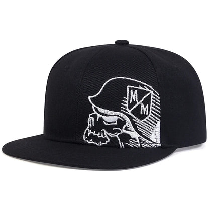 Unisex Skeleton Embroidery Baseball Cap Women Outdoor Sports Flat Hats Men Fashion Men Hip Hop Snapback Caps Sunscreen Hat