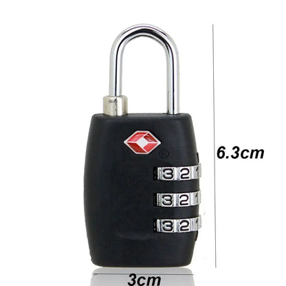High Security TSA Customs Lock Overseas Customs Clearance Trolley Luggage Suitcase Backpack Password Padlock with Steel Cable