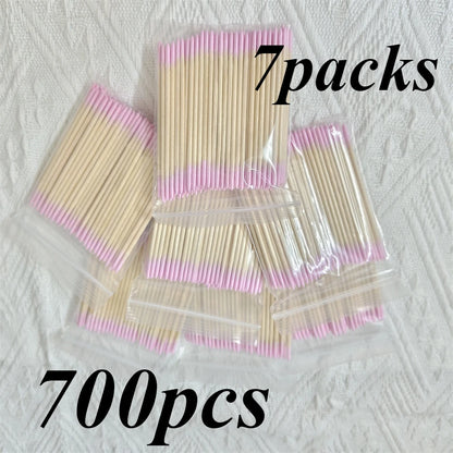 100/300/500/700/900Pcs Double-Tipped Cotton Swabs, for Tattooed Eyebrows, Beauty Makeup Tools for Wiping, Nail Polish Wiping