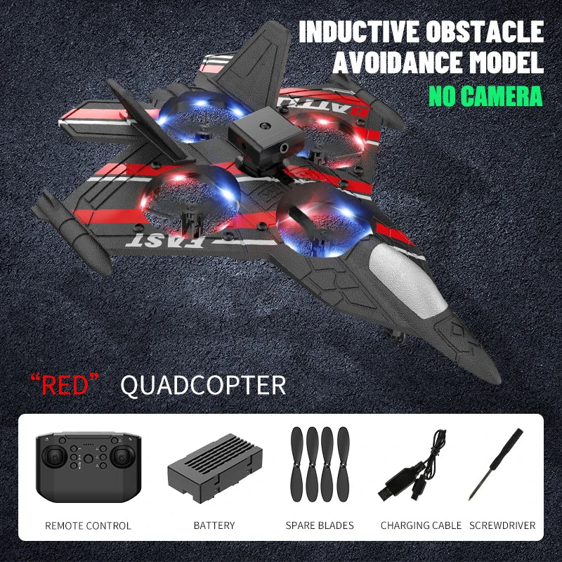 Aircraft RC Plane with Camera Remote Control Helicopter Obstacle Avoidance Fighter 2.4G Airplane EPP Foam Kids Christmas Toys