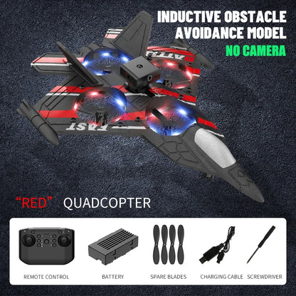 Aircraft RC Plane with Camera Remote Control Helicopter Obstacle Avoidance Fighter 2.4G Airplane EPP Foam Kids Christmas Toys