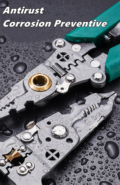 Multifunctional Wire Stripper with Electrical Test Pen, Foldable Cable Cutter, Crimper Tool, Electrical Folding Pliers for Cutting