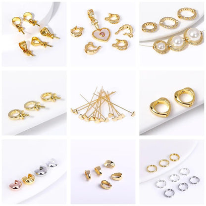 1/3/5Pcs/lot, 18K Gold Plated Round Extension Chain For Jewelry Making, Brass Extended Tail Chain, DIY Necklace Accessories