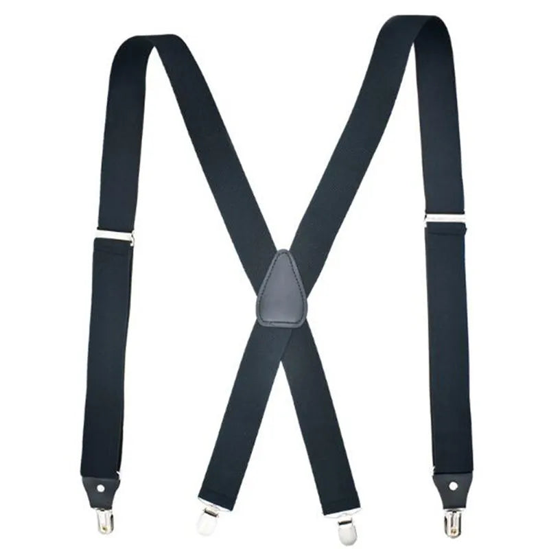 35/25/20mm Wide Men's Suspenders High Elastic Adjustable 4 Strong Clips Heavy Duty X-Back Trousers Braces