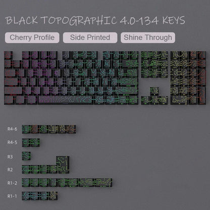 Contour 4.0 Side Engraved Keycap PBT Translucent 97 Key Gaming Mechanical Keyboard Key Cap White For Magnetic Switch F75 GMK87