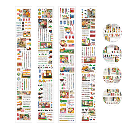 Vintage PET Sticker Tapes, Four-leaf Clover Deco Stickers for Scrapbooking, Cute Washi Tape for Diy Arts Crafts Album