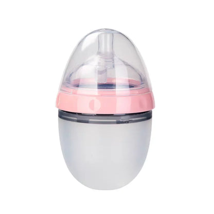 New 0-36 months baby nano-silicone bottle, 240ml 150ml Baby Bottle with handle Breastmilk-like design Soft milk pulling