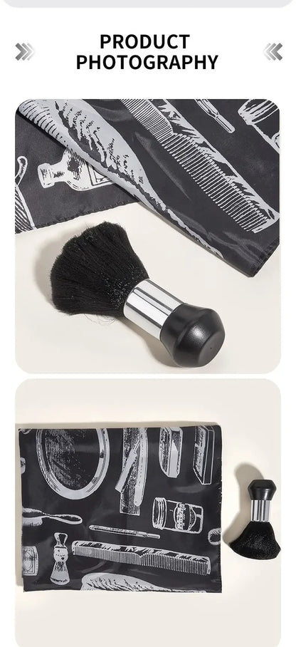 Professional Barber Salon Cape Set: Hair Cutting Cape + Neck Duster Brush - Stylist-Grade Hairdressing Apron for Barbers/Hairdressers