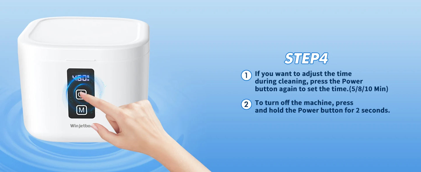 KUNPHY Dental Ultrasonic Retainer Cleaner Machine with UV Light Digital Timer for Denture Mouth Guard Aligner Night Guard 300ML