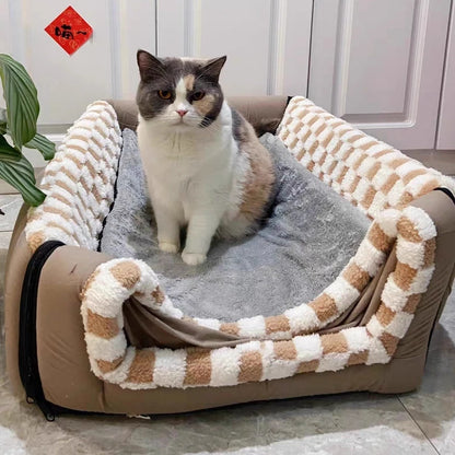 Big Dog Kennel Warm Winter Dog House Mat Detachable Washable Dogs Bed Nest Deep Sleep Tent for Medium Large Dogs House Supplies