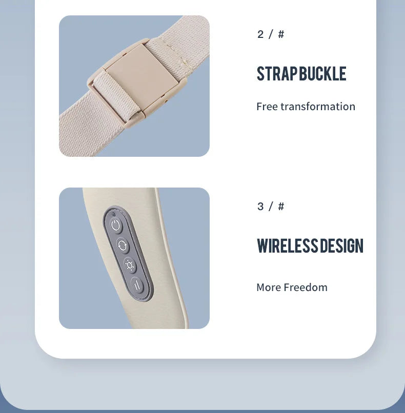 Foreverlily 26W Brushless Motor Neck and Shoulder Massager, Wireless Shoulder and Back Kneading Massage Shawl, Neck Masajeador