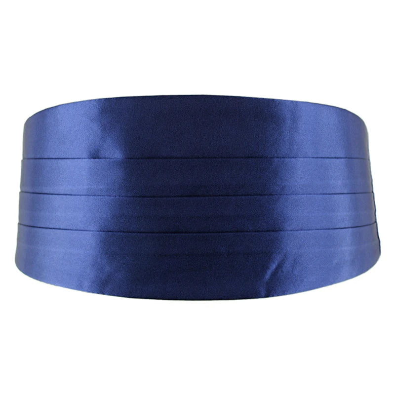 Cummerbunds Man Black Satin Elastic Bellyband Tuxedos Suits Fashion Gentlemen Cummerbund Wedding Party Shirts Suits Accessories