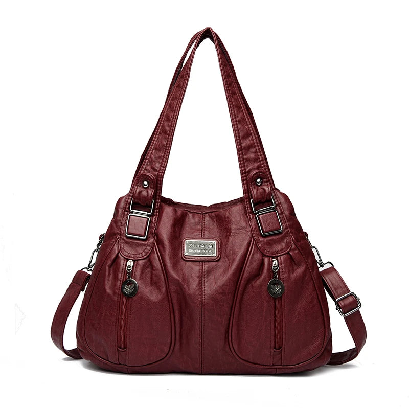 Luxury Designer Handbag Women High capacity Vintage Soft Leather Ladies Casual Large Capacity Shoulder Crossbody Bag Travel Sac