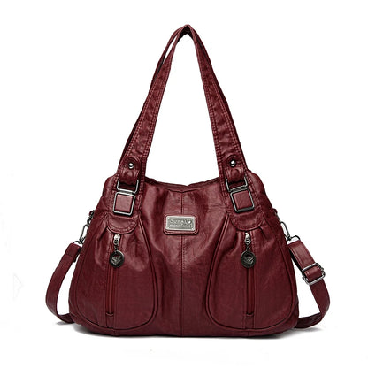 Luxury Designer Handbag Women High capacity Vintage Soft Leather Ladies Casual Large Capacity Shoulder Crossbody Bag Travel Sac