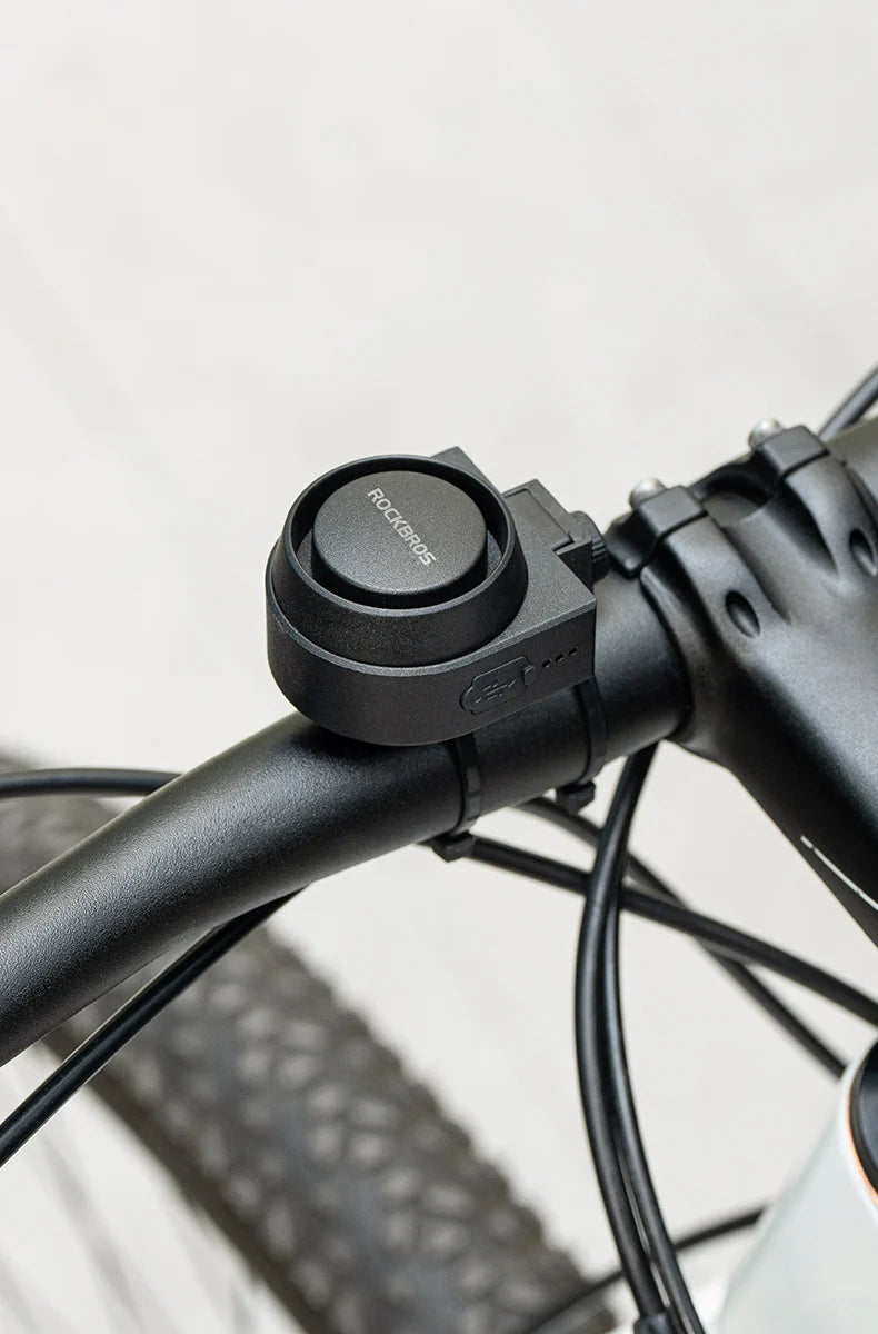 ROCKBROS Bicycle Bell Type-C Vibration Anti-Theft Electric Bike Alarm Horn with Wireless Remote Control Security Alarm System