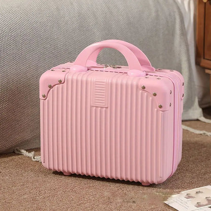 14-inch Lightweight Mini Travel Suitcase Cosmetic Box Waterproof Hand Luggage Organizer Makeup Case Portable Small Boarding Case