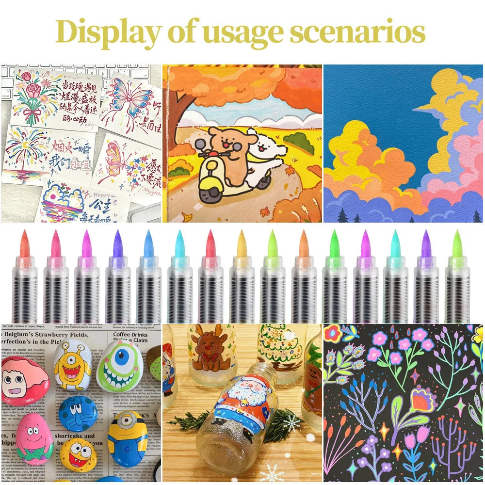 12-168 Colors Direct Liquid Marker Pen Set,DIY Hand Drawn,Graffiti Paint Art Acrylic Paint Pens,Perfect for Artist/Student