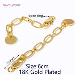 1/3/5Pcs/lot, 18K Gold Plated Round Extension Chain For Jewelry Making, Brass Extended Tail Chain, DIY Necklace Accessories