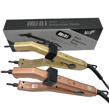 Loof golden Heat Hair Connector, Temperature Controllable Heat Iron Hair Extension Tools Kit