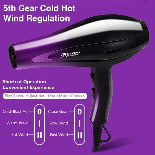 High-Power Ionic Hair Dryer, Fast Heating and Hot/Cold 9 Gears Adjustment Home Professional Hair dryer, Blow Dryer with Accessories