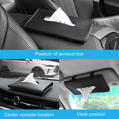 Elegant & Convenient Car Tissue and Mask Holder: Universal Sun Visor Attachment, Hygiene On-The-Go, Enhances Interior Decor
