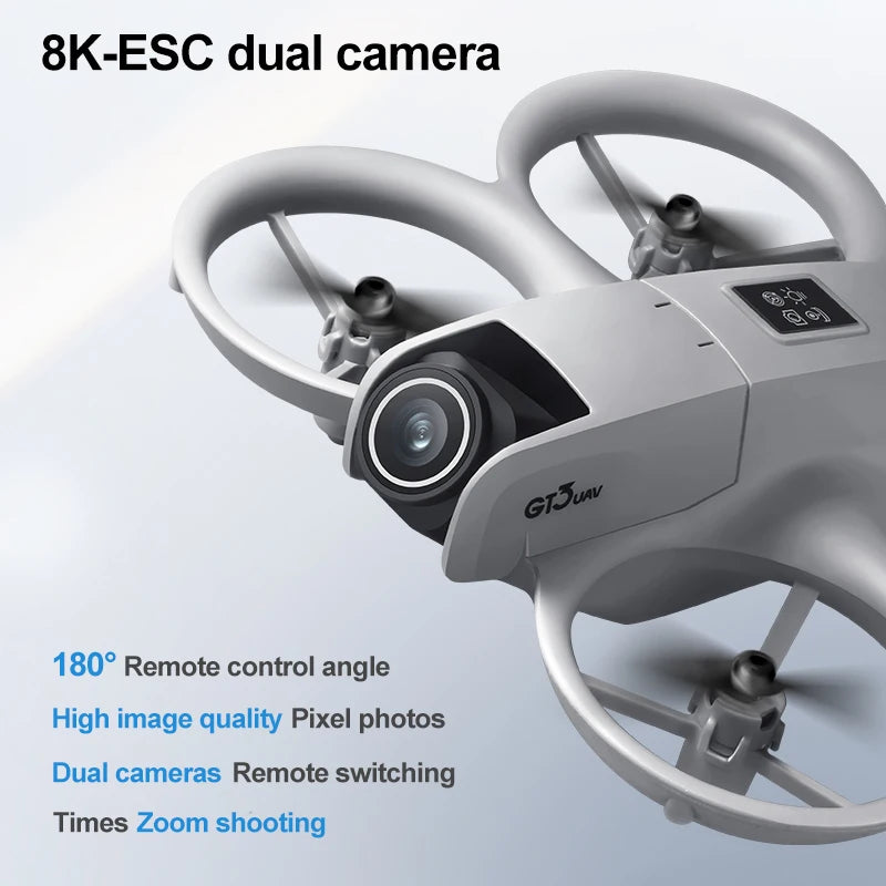 GT3 MAX Mini Drone 8K Dual HD Camera FPV 5G WiFi Brushless Obstacle Avoidance RC Screen Quadcopter Outdoor Aerial Photography