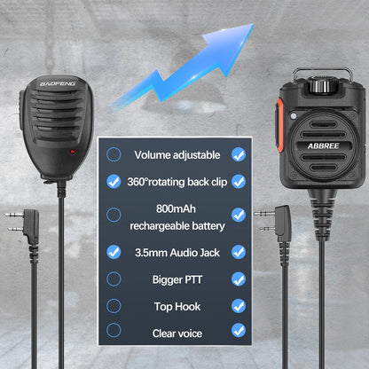 Baofeng AR-152 Tactical Remote Speaker Mic K Plug 2 Pin Volume Adjustable For AR-152 UV-5R UV-25 PRO Walkie Talkie Two Way Radio