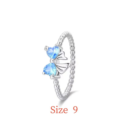 New 925 Silver bow Heart-shaped Ring Necklace Suitable for Valentine's Day,Holiday Gifts for Women DIY High-end ,Fashion Jewelry