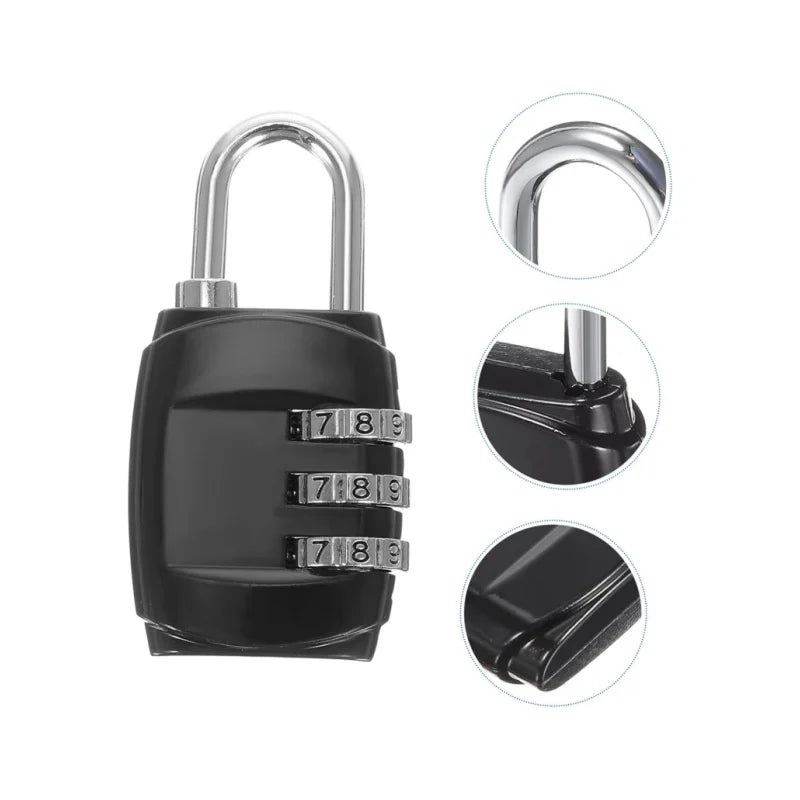 7 Colors Digit Password Lock Combination Suitcase Luggage Metal Code Password Locks Padlock Travel Safe Anti-Theft Color Locks