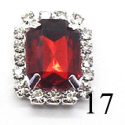 10Pcs, 15*20mm Metal Rectangle Rhinestone Sewing Accessories, DIY Clothing Hair Jewelry Decorative Accessories