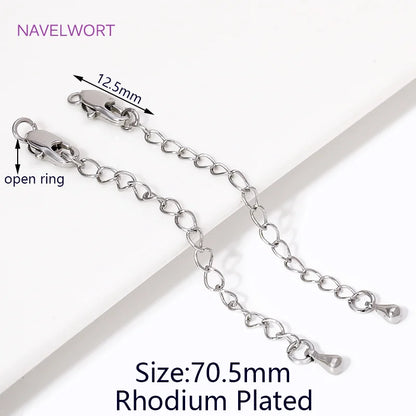 1/3/5Pcs/lot, 18K Gold Plated Round Extension Chain For Jewelry Making, Brass Extended Tail Chain, DIY Necklace Accessories