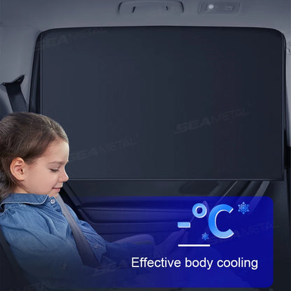 SEAMETAL Magnet Car Side Window Curtain Summer Cooling Car Sunshades UV Protector for Front/Back Window Car Styling Accessories