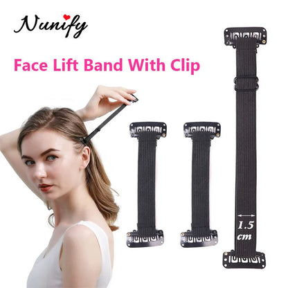 Nunify Face Lift Band With Clip Hair Holder Facial Anti-Wrinkle Tool Stretching Strap For Lift Up Eyes Invisible Elastic Belt