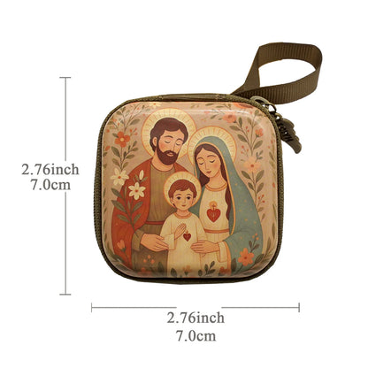 7x7cm, Virgin Mary Jesus Prayer Rosary Bag, Religious Jewelry Storage Box, Articulos Religiosos Catolico