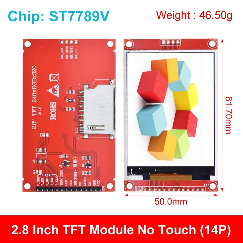 TFT Display, 0.96/1.3/1.44/1.8/2.4/2.8/3.5 Inch TFT Full Color Screen LCD Module, ST7735 ILI9341 Driver Interface SPI for Arduino