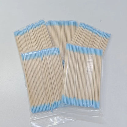 100/300/500 Pcs Disposable Ultrasmall Cotton Swab Brush Lint-Free Micro Wood Makeup Brushes for Eyelash/Tattoo Cleaning, Tattoo Accessories