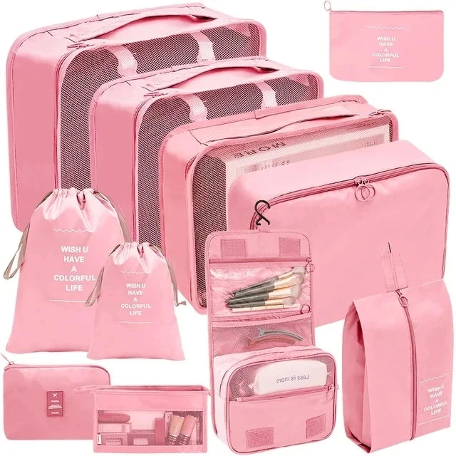 11 PCS/Set Travel Storage Bag Clothes Organizer Bags Luggage Suitcase Organizer Waterproof Wash Bag Clothes Storage Ziplock Bag