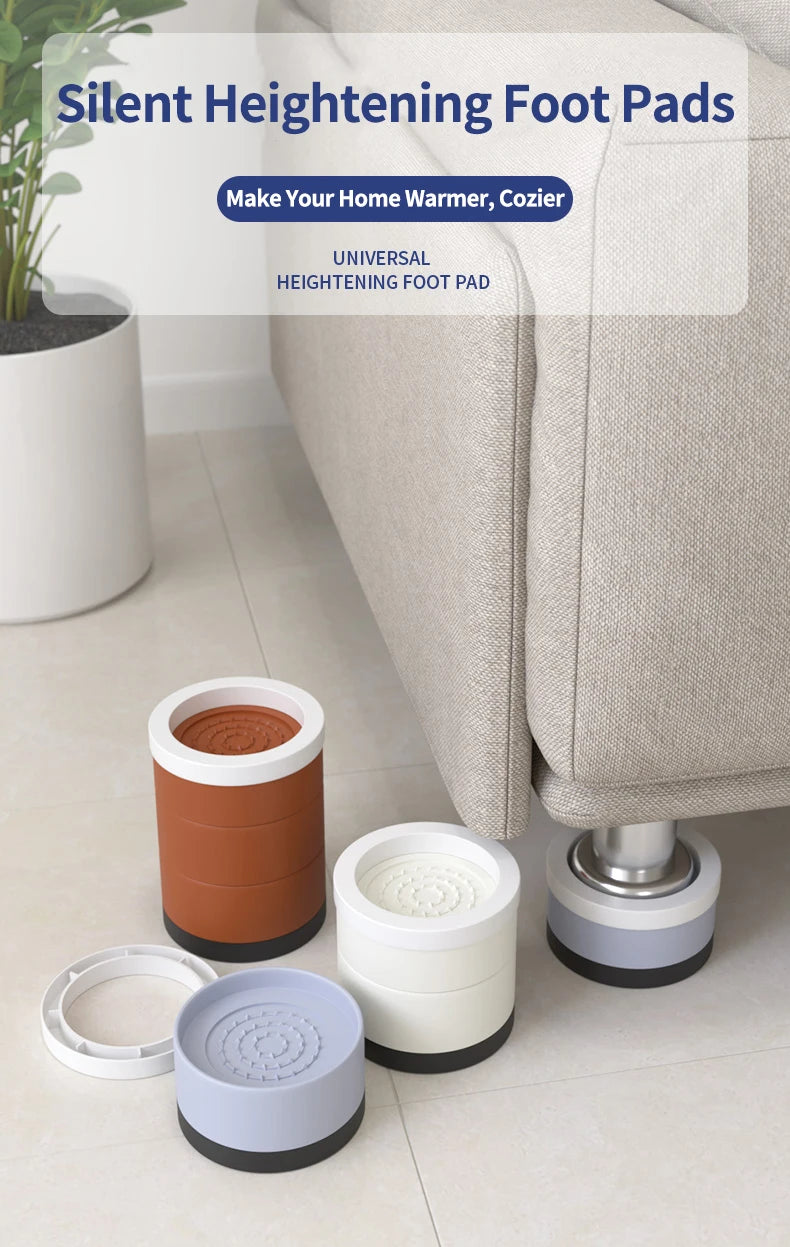 Stackable Furniture Heightening Foot Pads: Table Leg Pads, Coffee Table & Cabinet Base Risers, Bed Leg Heightening Pads