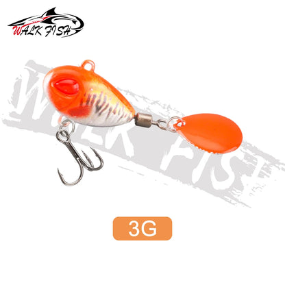 WALK FISH Sinking 3g-21g VIB Lure Spoon Spinner Fishing Bait Wobblers Metal Jig Rotating Sequin Tail Far Casting For Sea Bass