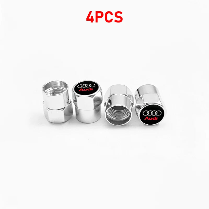 Anti-Rust Car Tire Valve Stem Caps Suede Keychain For Audi Sline A3 A1 A4 A6 B8 A5 B7 C7 A7 A8 B9 B6 C6 R Auto Wheel Accessories