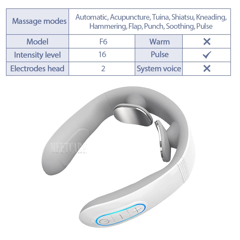 TENS Pulse Back Neck Massage 4 Modes EMS Electric Smart Shoulder Cervical Massager Relaxation Muscle Beating Health Care Tool