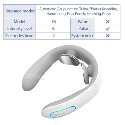 TENS Pulse Back Neck Massage 4 Modes EMS Electric Smart Shoulder Cervical Massager Relaxation Muscle Beating Health Care Tool