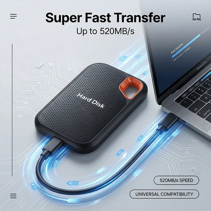Huge Capacity Portable SSD 128TB High Speed External Hard Drive 1TB Hard Disk 2TB 4TB USB 3.1 Storage Device for Laptop/PC/Phone